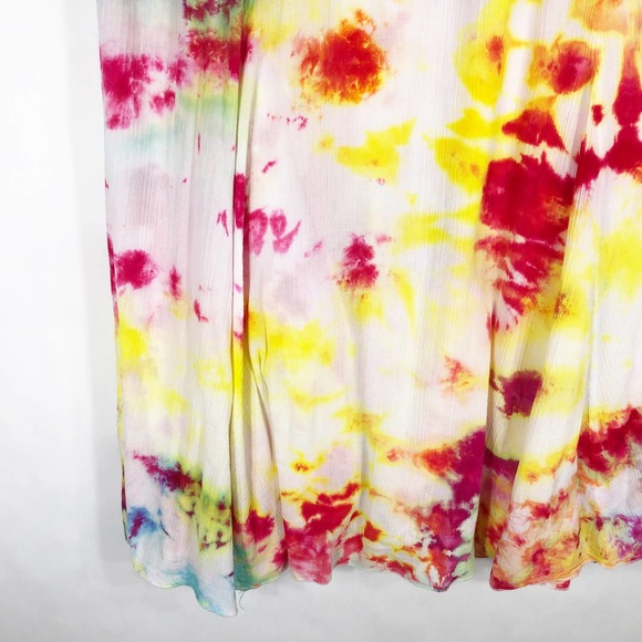 Ruby Rd Womens Plus Size 22W Skirt Tie Dye Ruby Jewel Midi Pink Yellow 1032 - Picture 5 of 11